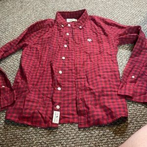 BOYS ABERCROMBIE KIDS 13/14 LING SLEEVE BUTTON DOWN